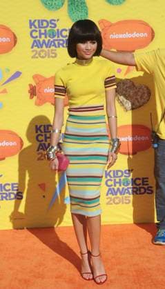 Zendaya (wearing a DKNY dress) at arrivals for Nickelodeon s 28th Annual Kids Choice Awards 2015 - Part 1, The Forum, Los Angeles, CA March 28, 2015. Photo By: Elizabeth Goodenough Everett Collection For usage credit please use; Elizabeth Goodenough Everett Collection !ACHTUNG AUFNAHMEDATUM GESCHÃ„TZT! PUBLICATIONXNOTxINxCANxCHNxFRAxITAxJPNxNORxPOLxRUSxESPxUKxUSA Copyright: xElizabethxGoodenough EverettxCollectionx 1528H05 UH018