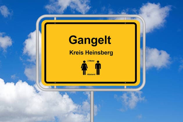 Ortsschild, Heinsberg, Gangelt, Biohazard, Corona-Hochburg, McPKST