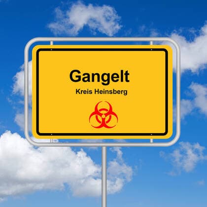 Ortsschild, Heinsberg, Gangelt, Biohazard, Corona-Hochburg, McPKST