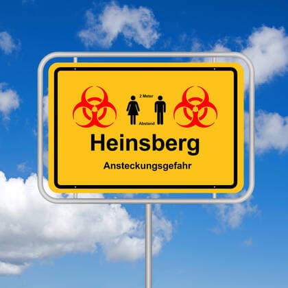 Ortsschild, Heinsberg, Gangelt, Biohazard, Corona-Hochburg, McPKST
