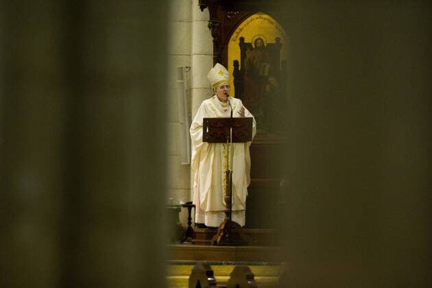 April 11, 2020, Madrid, MADRID, SPAIN: Easter Vigil in the Almudena Cathedral (Madrid) during thetennth day after the Government declared the state of alarm in Spain and recommended people to stay at home to fight coronavirus COVID-19 on April 11, 2020 in Madrid, Spain Madrid SPAIN - ZUMAa181 20200411_zaa_a181_002 Copyright: xJoaquinxCorcherox