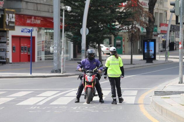 Turkey™s capital Ankara™s normally crowded but now mostly deserted streets after the two-day curfew declared by the government to slow coronavirus spread, in Ankara, Saturday, April 11, 2020. 16718052