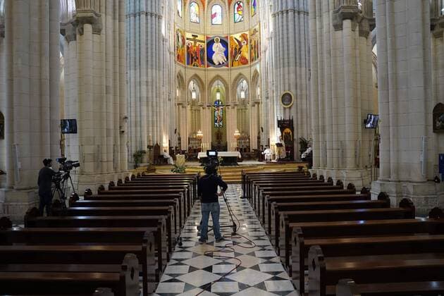 General Views of the Almudena Cathedral in Madrid where the mass of Easter Sunday was held, Sunday April 12, 2020 Cordon Press