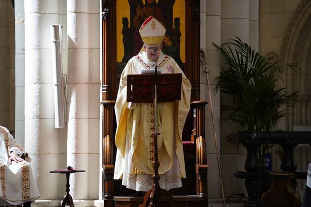 General Views of the Almudena Cathedral in Madrid where the mass of Easter Sunday was held, Sunday April 12, 2020 Cordon Press