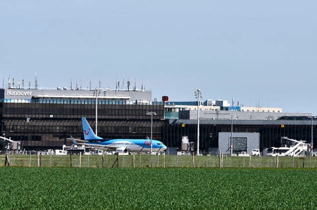 Der Flugverkehr am Hannover Airport ist wegen der Coronakrise nahezu zum Erliegen gekommen. Hannover-Langehagen, 12.04.2020
