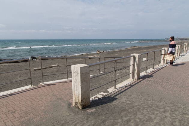 Rome: Empty beaches at Ostia on Easter Monday On Easter Monday, April 13, 2020, during the lockdown for the Covid-19 pandemic, in Ostia, near Rome, the beaches, which in recent years were full of people, today are empty Roma Italy Copyright: MatteoxNardone