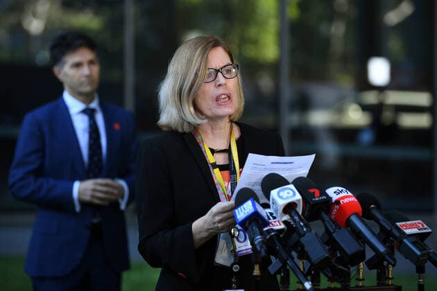 GLADYS BEREJIKLIAN CORONAVIRUS PRESSER, NSW Chief Health Officer Dr Kerry Chant speaks to the media during a press conference in Sydney, Tuesday, April 14, 2020. ( NO ARCHIVING, EDITORIAL USE ONLY, NO USE IN BOOKS WITHOUT CONSENT SYDNEY NSW AUSTRALIA  Copyright: xJOELxCARRETTx 20200414001463383364