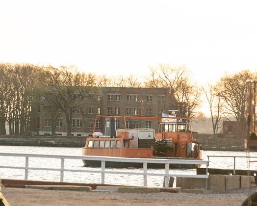 NYC buries unclaimed COVID-19 bodies on Hart Island Ferry carrying Medical Examiner refrigerated truck seen moving from City Island to Hart Island where unclaimed COVID-19 bodies are buried New York New York United States Copyright: LevxRadin