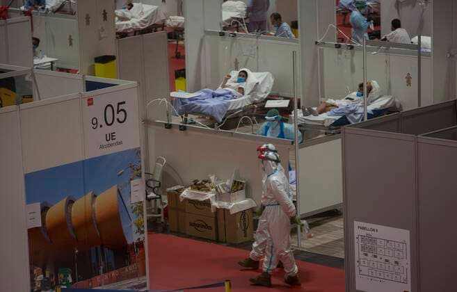 Coronavirus Outbreak COVID 19 Temporary field hospital for coronavirus patients installed at the IFEMA Fairgrounds of Madrid to unload the saturation on hospitals because to the COVID 19 pandemic Photo by Jose Cuesta 261 Cordon Press  JosexCuesta