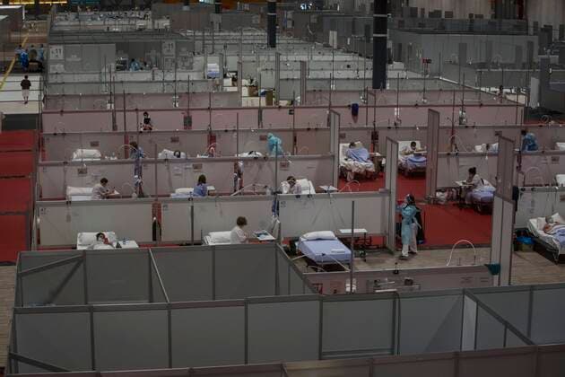 Coronavirus Outbreak COVID 19 Temporary field hospital for coronavirus patients installed at the IFEMA Fairgrounds of Madrid to unload the saturation on hospitals because to the COVID 19 pandemic Photo by Jose Cuesta 261 Cordon Press  JosexCuesta