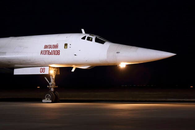 Tupolev Tu-160M strategic bomber of the Russian Air Force taxiing at Engels Air Force Base, Russia. Copyright: ArtyomxAnikeev StocktrekxImages ANK100522M