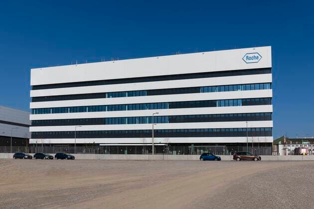 Pharmakonzern Roche, Betriebsgebäude, Pharmaindustrie, Penzberg, Bayern, Deutschland, Europa Copyright: imageBROKER/FotoxBeck iblsbe05450863.jpg