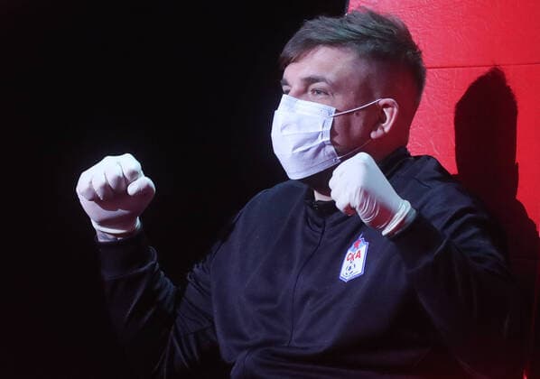 MOSCOW, RUSSIA - APRIL 17, 2020: Musician Vasily Vakulenko (Basta) while filming a live broadcast of an episode of The Voice Kids Russia reality television singing competition. The show is shot without audience amid the COVID-19 coronavirus pandemic. Vyacheslav Prokofyev TASS  TS0D62C2