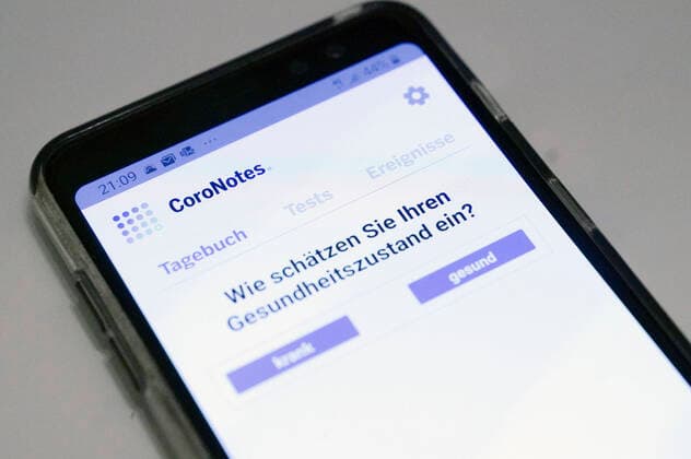 CoroNotes-App vom Max-Plack Institut zum Sammeln von Daten zur Bekämpfung des Corona-Virus