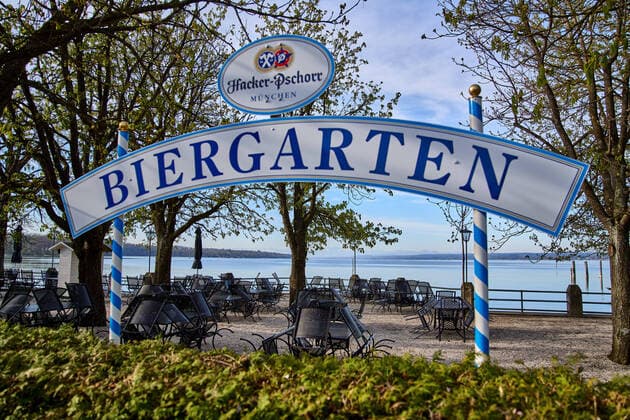 Diessen a. Ammersee, Germany, April 15, 2020. In summer time hundreds of tourists relax at the lake or do a boat trip, its empty due to the Corona virus disease (COVID-19) on April 15, 2020 in Diessen a. Ammersee, Germany.