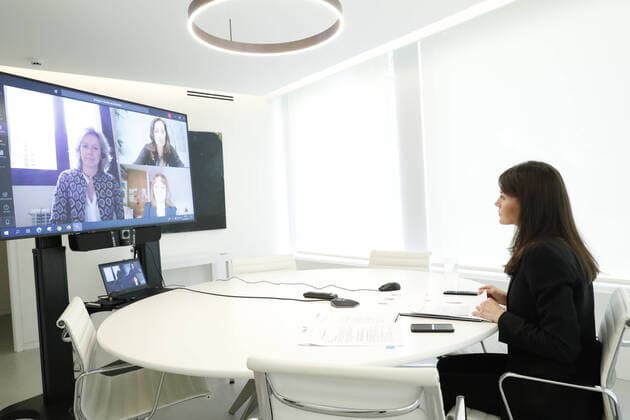21-04-2020 Madrid Queen Letizia attends a videoconference wit the Integra Foundationin the context of the coronavirus outbreak COVID19 at Zarzuela Palace in Madrid, Spain  Copyright: xPPEx