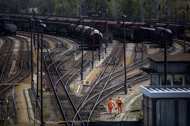 Gueterbahnhof in Senftenberg, 21.04.2020. Senftenberg Deutschland