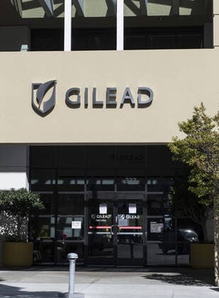 The main entrance to the Gilead campus in Foster City, California is seen on Thursday, April 23, 2020. Data on Gilead s antiviral medicine remdesivir from a clinical trial in China, suggest it failed to speed the improvement of patients with Covid-19. Gilead, however, said the data, released by accident, suggest a potential benefit.  SXP2020042316 TERRYxSCHMITT