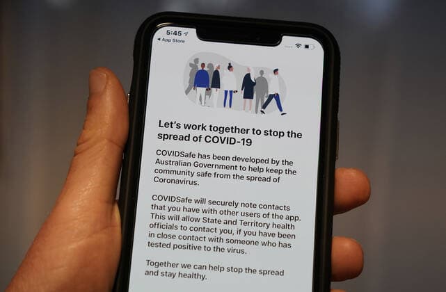 CORONAVIRUS COVIDSAFE APP LAUNCH, The Australian Government s new voluntary coronavirus tracing app COVIDSafe is seen on a mobile phone in Melbourne, Sunday, April 26, 2020. Australia s coronavirus tracing app, COVIDSafe has been released as the nation seeks to contain the spread of the deadly pandemic. A shutdown of non-essential services is in effect Australia wide in a bid to slow the spread of the coronavirus (COVID-19) disease. ( NO ARCHIVING, EDITORIAL USE ONLY, NO USE IN BOOKS WITHOUT CONSENT MELBOURNE VIC AUSTRALIA  Copyright: xSCOTTxBARBOURx 20200426001465309453