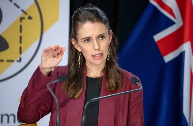 (200427) -- WELLINGTON, April 27, 2020 (Xinhua) -- New Zealand s Prime Minister Jacinda Ardern speaks at a press conference on April 27, 2020, the final day of Alert Level 4, in Wellington, New Zealand. New Zealand will move from COVID-19 Alert Level 4 to Alert Level 3 at 11:59 p.m. local time on Monday, relaxing on some businesses. The country will stay in Alert Level 3 for two weeks before a further review and Alert Level decision on May 11. (Mark Mitchell NZME Pool via Xinhua) Wellington