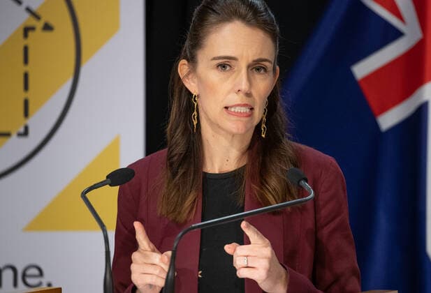 (200427) -- WELLINGTON, April 27, 2020 (Xinhua) -- New Zealand s Prime Minister Jacinda Ardern speaks at a press conference on April 27, 2020, the final day of Alert Level 4, in Wellington, New Zealand. New Zealand will move from COVID-19 Alert Level 4 to Alert Level 3 at 11:59 p.m. local time on Monday, relaxing on some businesses. The country will stay in Alert Level 3 for two weeks before a further review and Alert Level decision on May 11. (Mark Mitchell NZME Pool via Xinhua) Wellington