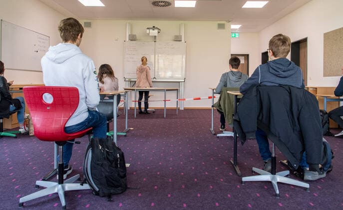Seit Montag wird wieder an der Integrierten Gesamtschule (IGS) Oyten unter Beachtung von umfangreichen Schutzmaßnahmen unterrichtet , Oyten Copyright: xBjörnxHakex