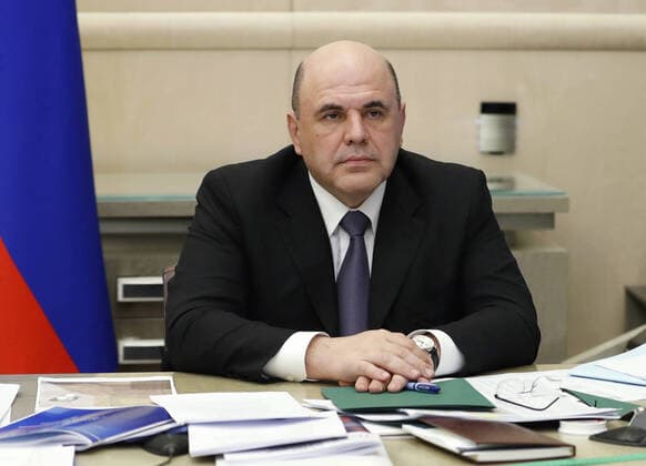 MOSCOW, RUSSIA - APRIL 28, 2020: Russiaâ€™s Prime Minister Mikhail Mishustin is seen in his office during a videoconference meeting of the Russian president and the heads of Russia s regional governments to discuss efforts aimed at countering the pandemic of the novel coronavirus disease (COVID-19). As of 28 April 2020, Russia has reported more than 93,600 confirmed cases of the novel coronavirus infection. Dmitry Astakhov POOL TASS  TS0D7670