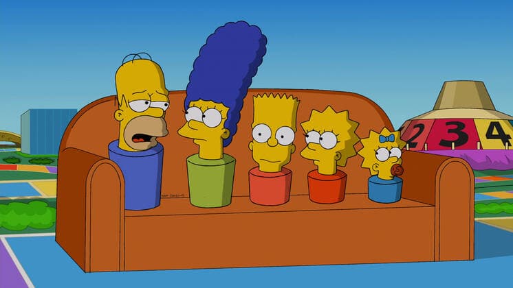 THE SIMPSONS, l-r: Homer Simpson, Marge Simpson, Bart Simpson, Lisa Simpson, Maggie Simpson in Pay Pal (Season 25, Episode 21, aired May 11, 2014). TM and Copyright 20th Century Fox Film Corp. All rights reserved. courtesy Everett Collection 20thCentFox Courtesy Everett Collection !ACHTUNG AUFNAHMEDATUM GESCHÃ„TZT! PUBLICATIONXNOTxINxCANxCHNxFRAxITAxJPNxNORxPOLxRUSxESPxUKxUSA Copyright: x20thCentFox CourtesyxEverettxCollectionx TCDSIMP FE118