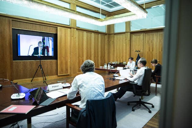 Heiko Maas, Bundesaussenminister, aufgenommen im Rahmen einer Videokonferenz im N4-Format (Normandie-Format) mit den Aussenministern von Russland, Frankreich und der Ukraine zur aktuellen Lage in der Ost-Ukraine. Berlin, 30.04.2020. Berlin Germany *** Heiko Maas, German Foreign Minister, recorded during a video conference in N4 format Normandy format with the Foreign Ministers of Russia, France and Ukraine on the current situation in Eastern Ukraine Berlin, 30 04 2020 Berlin Germany Copyright: xFlorianxGaertner photothek.netx