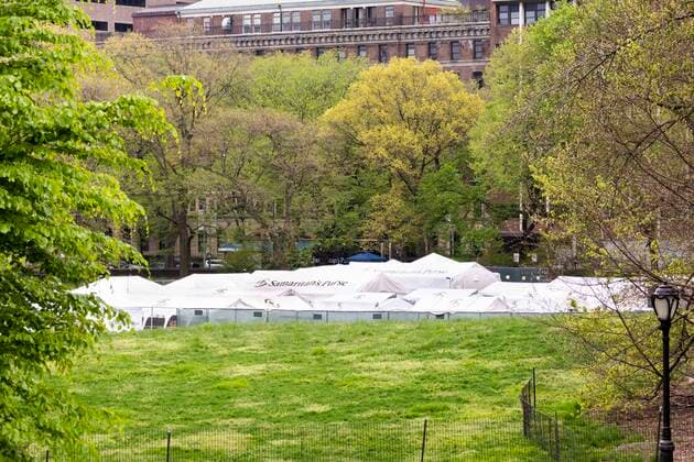 May 3, 2020, New York, NJ, U.S: May 3, 2020 - New York, NY, United States: Temporary hospital set up by Samaritan s Purse in New York City s Central Park. New York U.S. - ZUMAb161 20200503_zap_b161_012 Copyright: xMichaelxBrochsteinx
