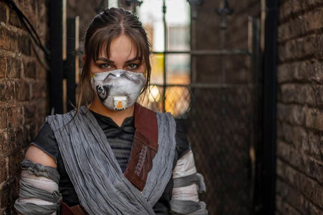 May 3, 2020, Chicago, Illinois, U.S: ALICJA JANUSZKO, 25, of Des Plaines, Illinois, cosplaying as Rey from Star Wars. Though a cosplayer by hobby, Alicja is an essential worker during the COVID-19 crisis, as a service agent for a big Chicagoland appliance and electronics retailer. Chicago U.S. - ZUMAr170 20200503_znp_r170_015 Copyright: xChrisxRihax