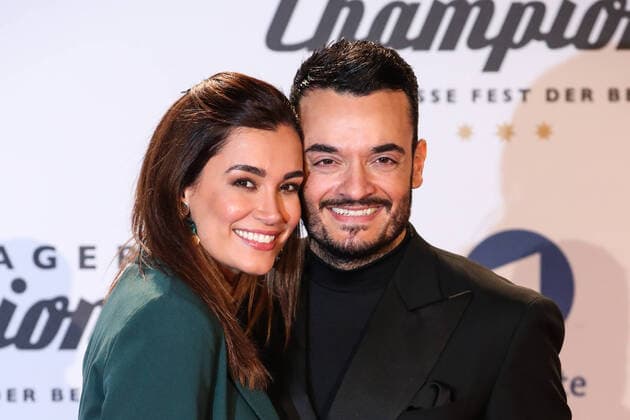 Sänger Giovanni Zarrella mit seiner Frau Jana Ina - ARD Liveshow Schlagerchampions 2020 - Das grosse Fest der Besten aus dem Velodrom in Berlin