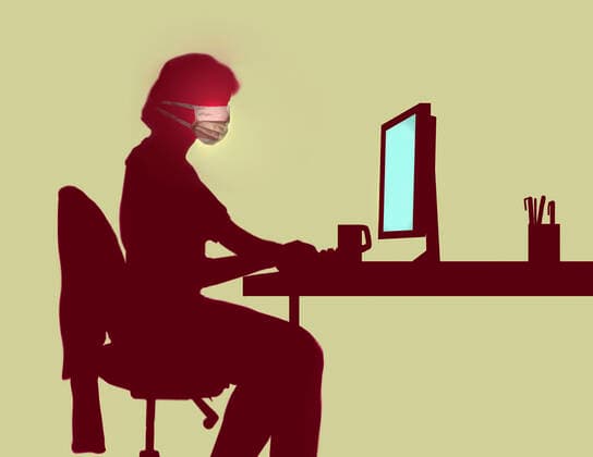 Frau isoliert sich selbst und arbeitet zu Hause Copyright: xGaryxWatersx 11592102