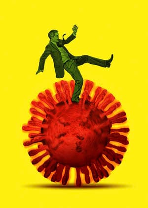 Geschäftsmann kämpft mit Coronavirus Copyright: xThomasxKuhlenbeckx 12140068