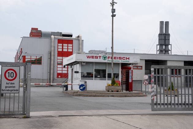 Westfleisch Corona Hotspot - Fleischfabrik in Coesfeld NRW Nordrhein-Westfalen - Blick auf das Werksgelände;Westfleisch Corona Hotspot - Fleischfabrik in Coesfeld NRW Nordrhein-Westfalen, Coesfeld NRW Deutschland Westfleisch-Fabrik