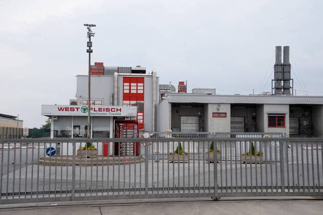 Westfleisch Corona Hotspot - Fleischfabrik in Coesfeld NRW Nordrhein-Westfalen - Blick auf das Werksgelände;Westfleisch Corona Hotspot - Fleischfabrik in Coesfeld NRW Nordrhein-Westfalen, Coesfeld NRW Deutschland Westfleisch-Fabrik