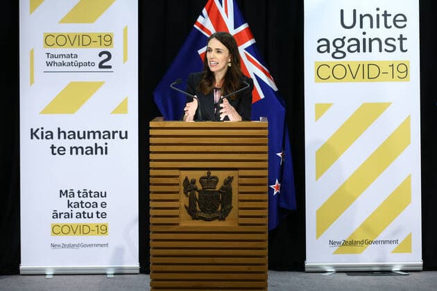 (200514) -- WELLINGTON, May 14, 2020 (Xinhua) -- New Zealand Prime Minister Jacinda Ardern speaks during a press conference in Wellington, New Zealand, May 14, 2020. New Zealand released Budget 2020, Rebuilding Together, on Thursday, which established a 50 billion New Zealand dollars (30 billion U.S. dollars) COVID-19 Response and Recovery Fund. (Hagen Hopkins Pool via Xinhua) NEW ZEALAND-WELLINGTON-BUDGET 