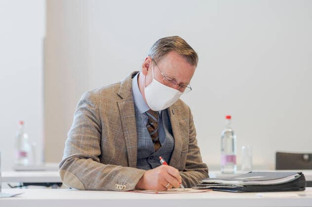 MAI PLENUM IM THÜRINGER LANDTAG 15 05 2020 - Erfurt: Ministerpräsident Bodo Ramelow (DIE LINKE) während der 14. Plenarsitzung des Thüringer Landtags in der Arena Erfurt am 15. Mai 2020. _________________