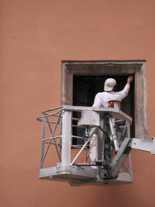 fassade,maler,hebebühne *** facade,home decorator,work platform fof-o9