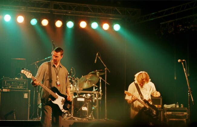 Konzert: Dogstar mit Keanu Reeves (links am Baß), (rechts: Bret Domrose) im Metropol, voc, b, Musik, Rock, Schauspieler, actor, Film, Copyright: xPOP-EYE Morlokx 00001352_00001352