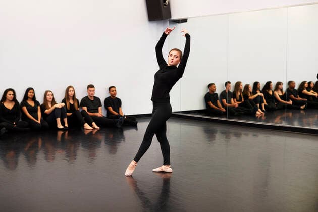 IMAGO Creative: Reflexionen - Sport position,ballettunterricht,ballettschülerin