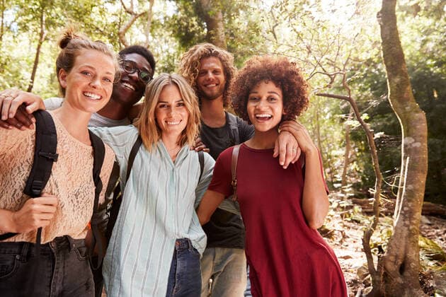freunde,wanderurlaub,gruppenbild *** friends,hiking vacation,group picture mmq-xbh,model released, Symbolfoto