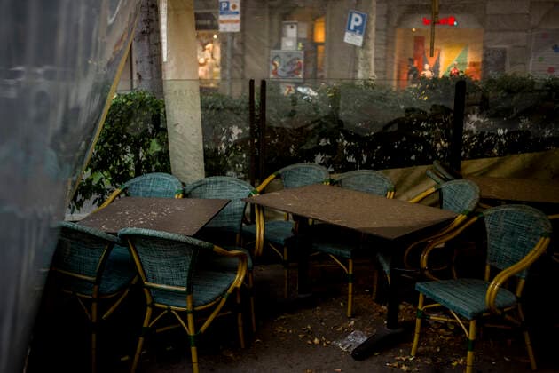 May 24, 2020, Barcelona, Catalonia, Spain: The disused terrace of a bar on La Rambla de Catalunya street in Barcelona. Bars and restaurants of Barcelona have been closed for more than two months to stop the spread of the coronavirus. Barcelona Spain - ZUMAb137 20200524_zap_b137_001 Copyright: xJordixBoixareux