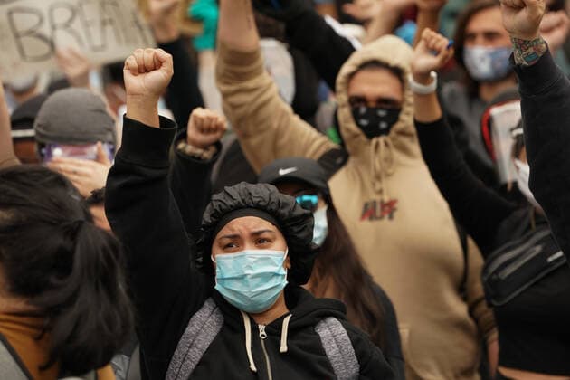June 2, 2020, New York, NY, USA: Protesters demonstrate over the death of George Floyd by a Minneapolis police officer on June 2, 2020 in New York. New York USA - ZUMAb148 20200602_zap_b148_051 Copyright: xBryanxSmithx