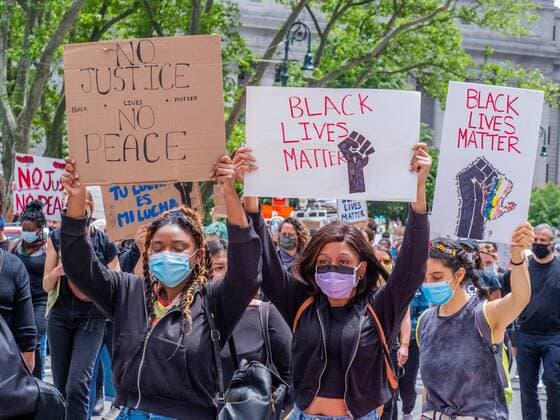 June 2, 2020, New York, New York, USA: Protesters march on the streets of NYC by the tens of thousands against the death of George Lloyd. The march started from Foley Square and marched uptown for hours. The march was peaceful and non violent. New York USA - ZUMAh156 20200602_znp_h156_002 Copyright: xMiloxHessx