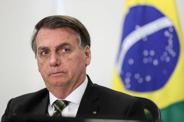 Brazilian President Bolsonaro May 7, 2020, Brasilia, DF, Brazil: Brazilian President Jair Bolsonaro during a video conference inauguration ceremony for Ministers LuoÂ­s Roberto Barroso and Luiz Edson Fachin for the Superior Electoral Court at Planalto presidential palace May 25, 2020 in Brasilia, Brazil. (Credit Image: Marcos Correa President Brazil Planet Pix via ZUMA Wire) Brasilia DF Brazil