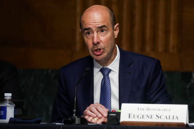 June 9, 2020, Washington, District of Columbia, USA: United States Secretary of Labor Eugene Scalia testifies before a US Senate Finance Committee hearing on the role of unemployment insurance during the coronavirus disease (COVID-19) pandemic on Capitol Hill in Washington, U.S., June 9, 2020 Washington USA - ZUMAs152 20200609_zaa_s152_221 Copyright: xLeahxMillisx