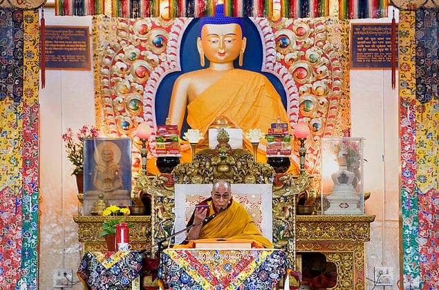 His holiness the Dalai Lama during teachings at Namgyal Monastery,in Tsuglagkhang complex. McLeod Ganj, Dharamsala, Himachal Pradesh state, India, Asia Dharamsala McLeod Ganj Himachal Pradesh India Copyright: xLucasxVallecillosx xVWPicsx LVMIn.Dh.0641