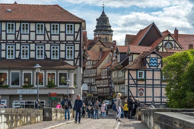 Fachwerkhäuser Fachwerkhäuser in der ltstadt von Hann. Münden, Niedersachsen timber-framed houses in the old part of HanAn. Münden, Lower Saxony, Germany