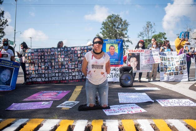 June 15, 2020, Xalapa, Veracruz, Mo xico: During the visit of President Andres Manuel Lopez Obrador to the city of Xalapa, relatives of disappeared people held a demonstration to ask for their support and to fulfill the campaign promises. Xalapa MÃ xico - ZUMAqp1_ 20200615_zip_qp1_015 Copyright: xHectorxAdolfoxQuintanarxPerezx